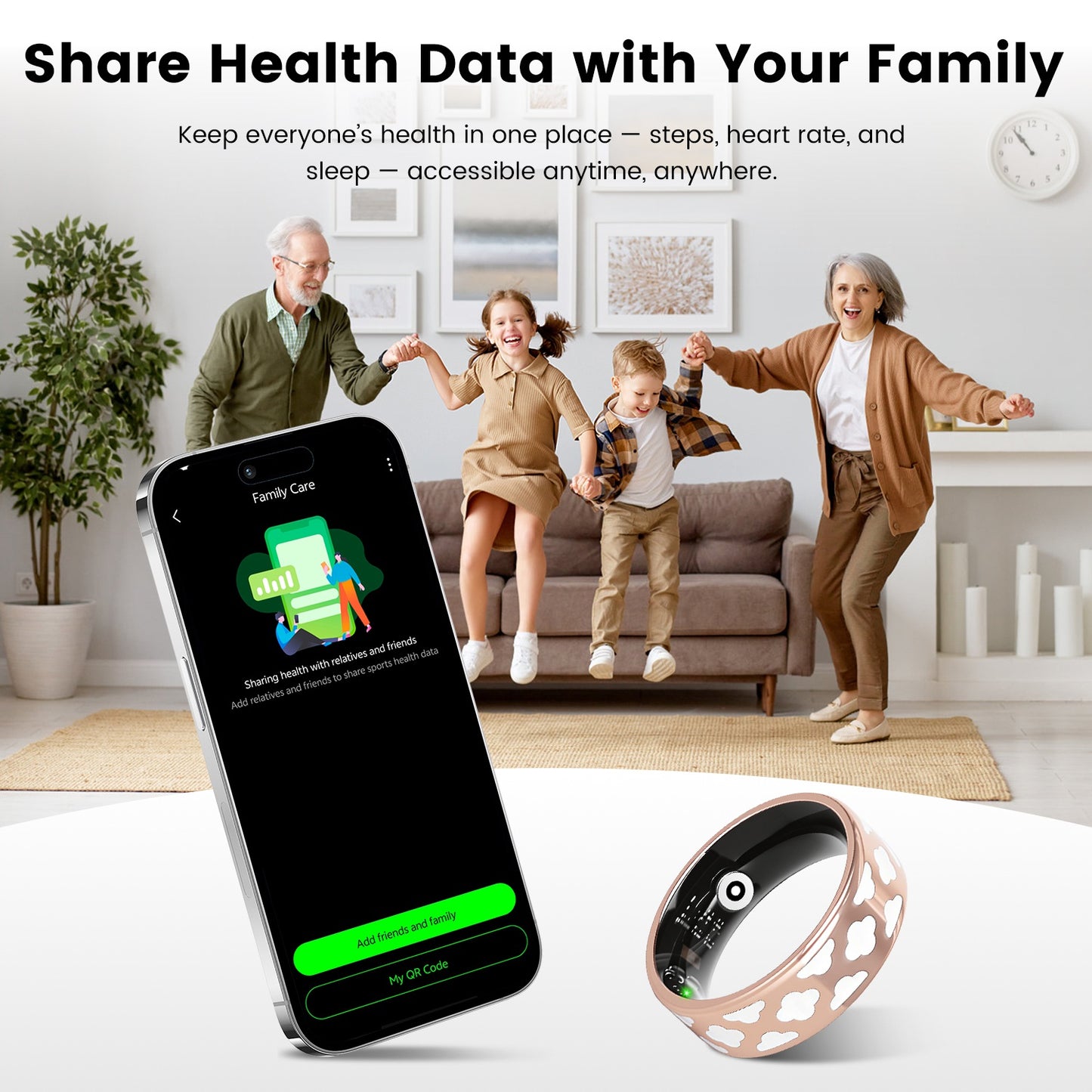 Smart Ring Health Tracker with Sleep & Fitness Monitoring