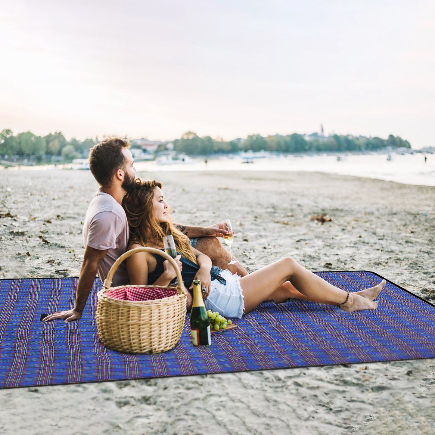 Waterproof Picnic Blanket 60x78 with Carrying Strap