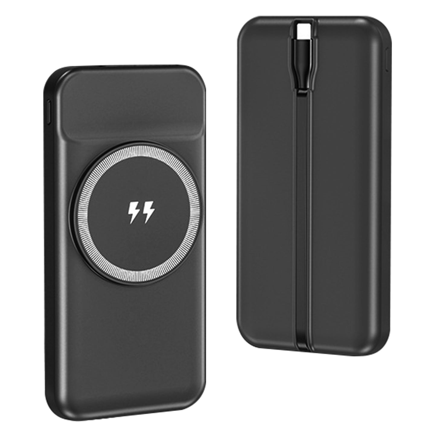 10000mAh Magnetic Wireless Power Bank with Built-In Cable