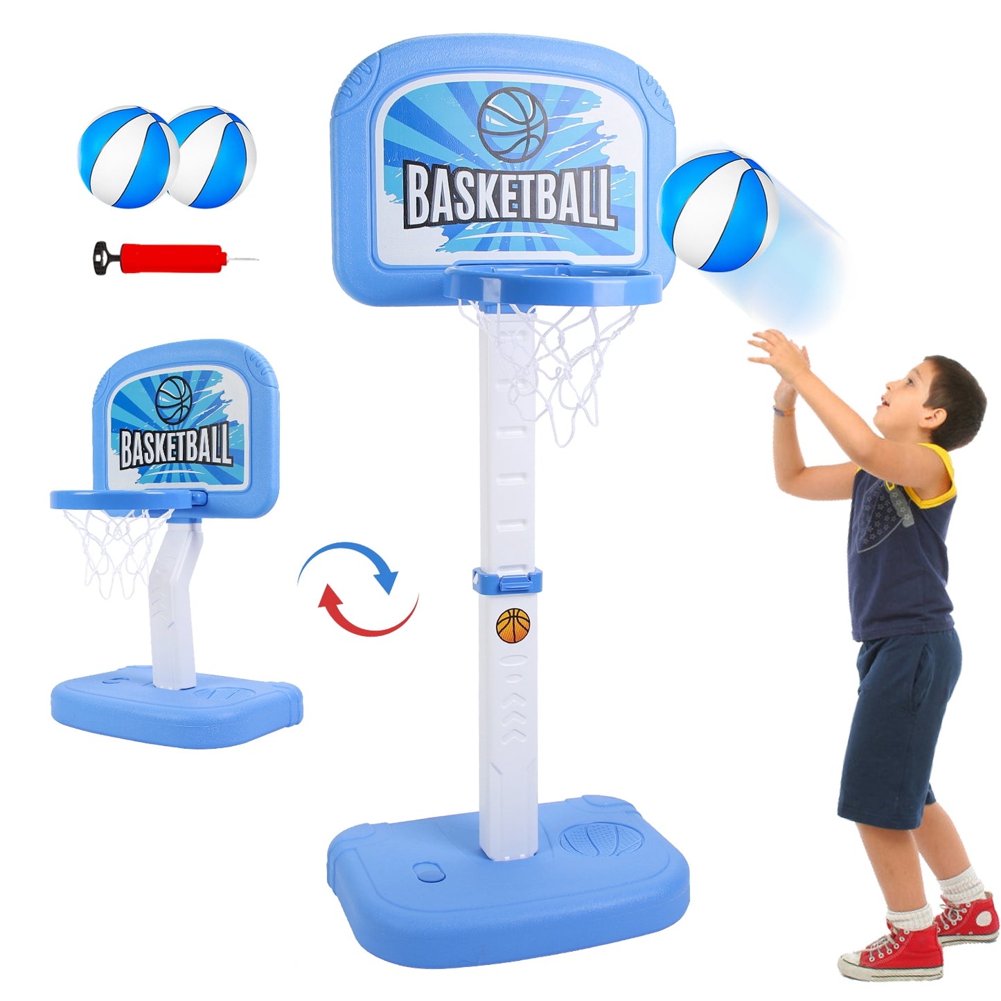 Poolside Basketball Hoop Set with Adjustable Height