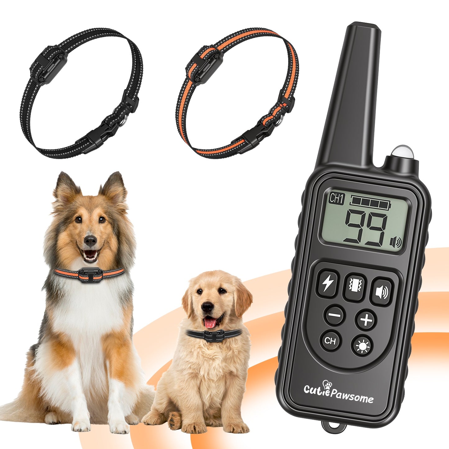 Dog Training Collar Receiver with Adjustable Belt IP67 Waterproof
