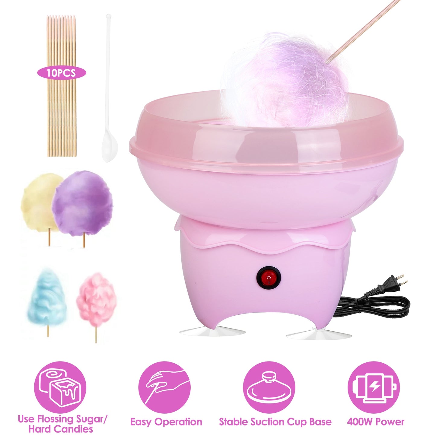 Cotton Candy Maker Machine for Kids - Electric & Portable