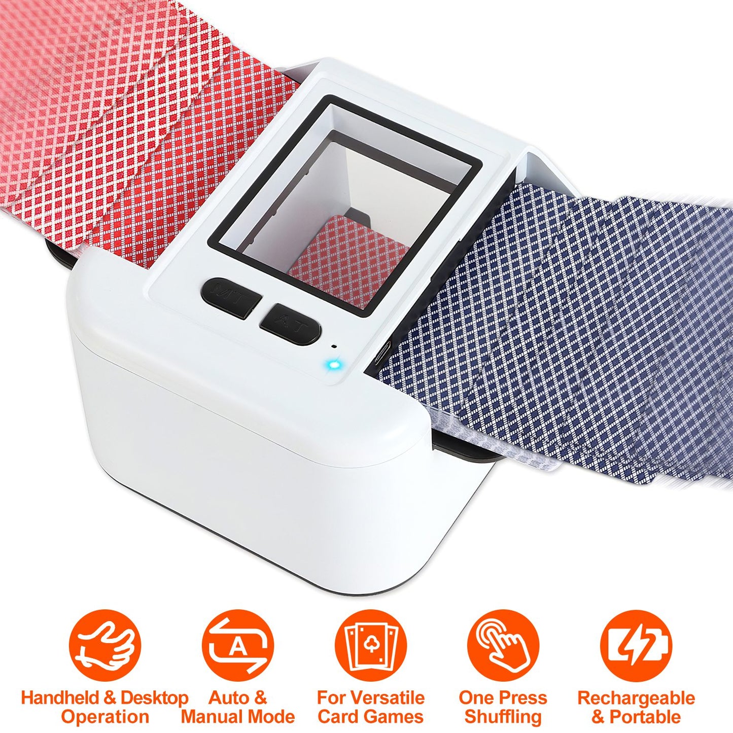 Automatic Card Shuffler 2 Deck Rechargeable Electric