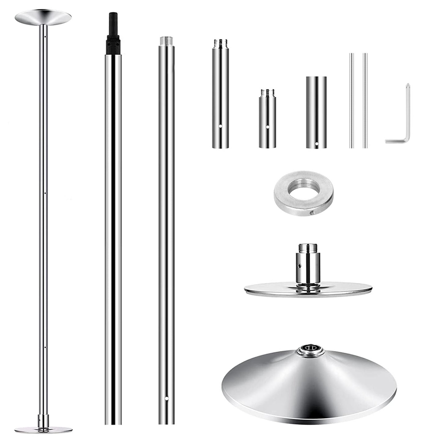 Dance Pole 45mm Spinning & Static Adjustable 88-108in