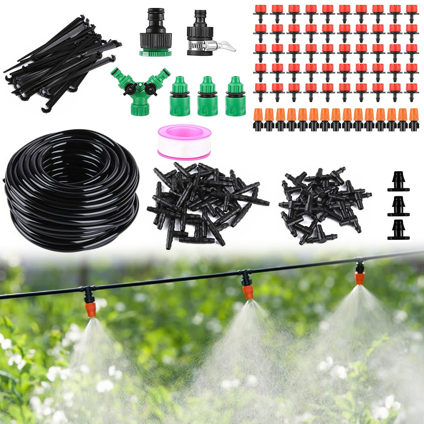 Drip Irrigation Kit 164FT Automatic Garden Watering System