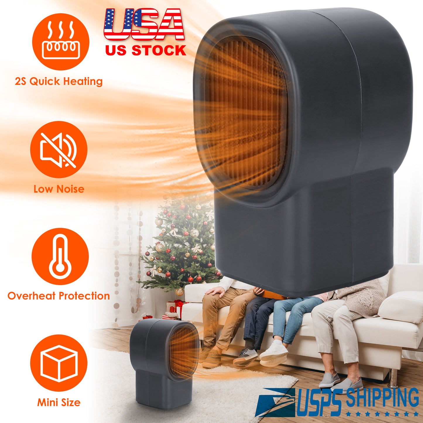 400W Portable Electric Space Heater for Home & Office
