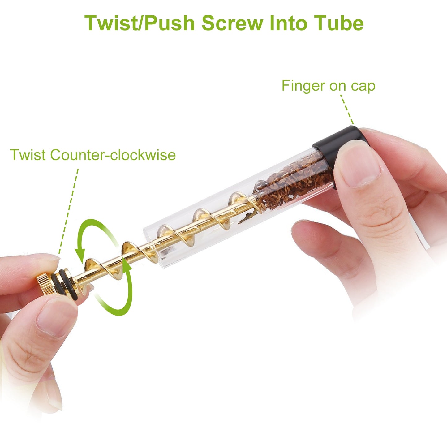 Twisty Glass Blunt Pipe with Grinder and Cleaning Kit