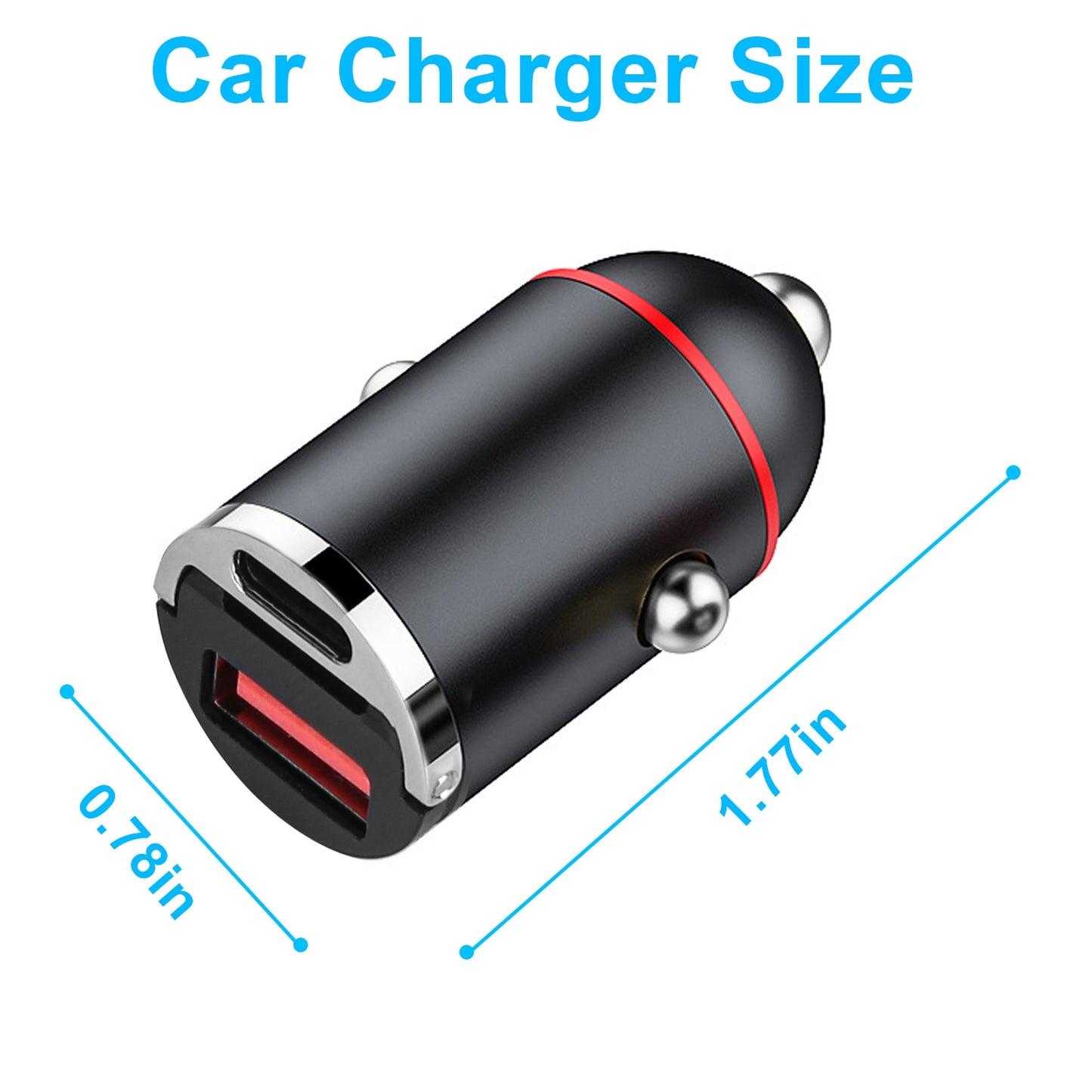 Dual Port USB-C Car Charger 100W Fast Charging Adapter