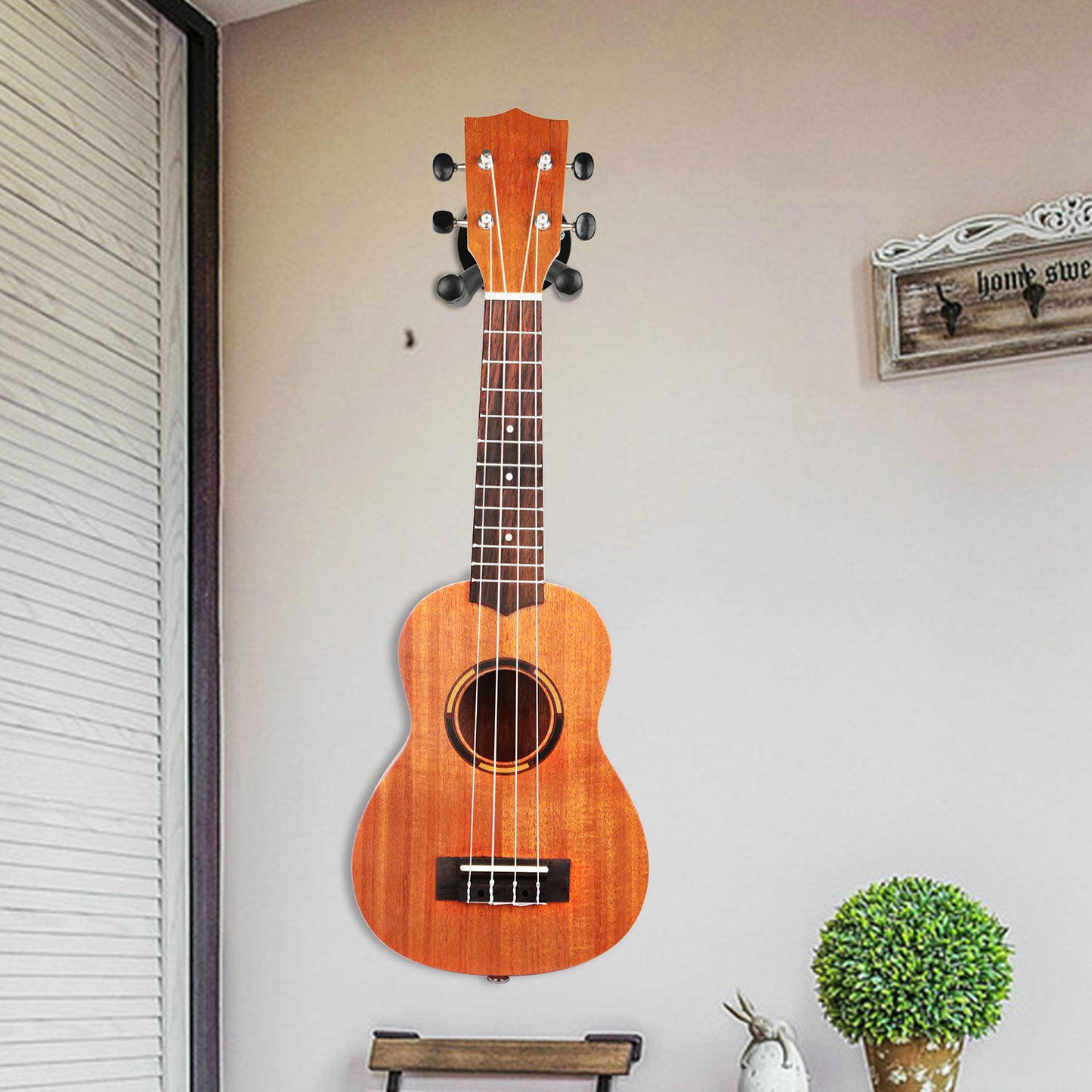 Wall Mount Guitar Hanger with Padded Steel Hook