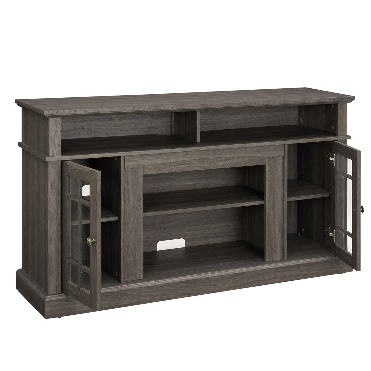 58" TV Stand with Glass Door Cabinets for TVs up to 65"