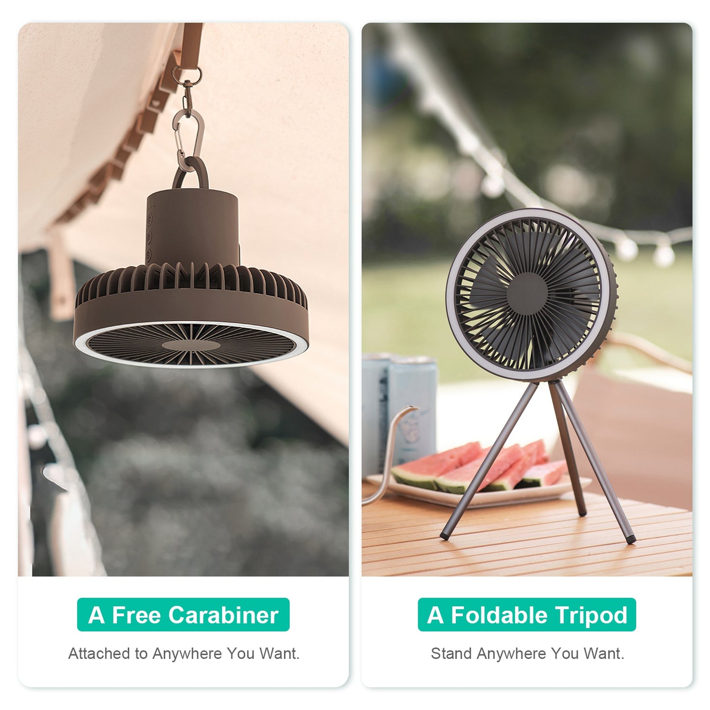 Camping Fan with LED Lantern 10000mAh Rechargeable Battery