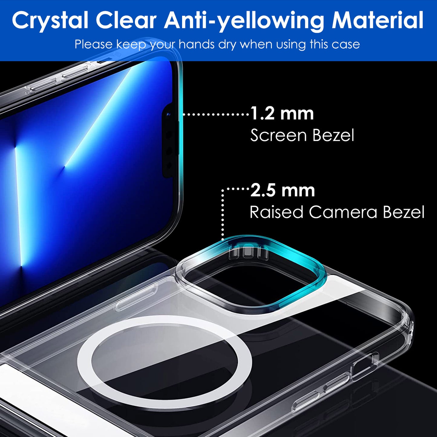 MagSafe Clear Case with Metal Kickstand for iPhone 13/14