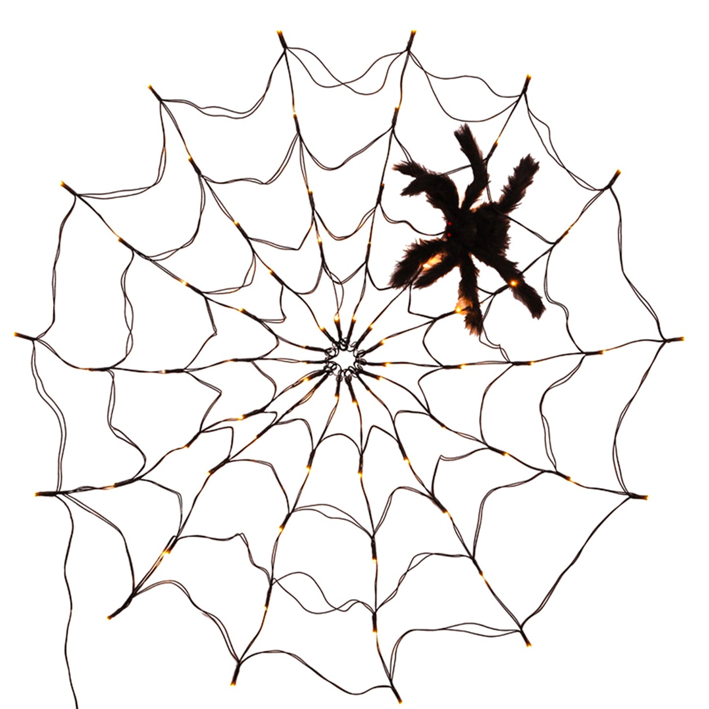 Spider Web Light with Hairy Spider - 70 LED Halloween Decoration