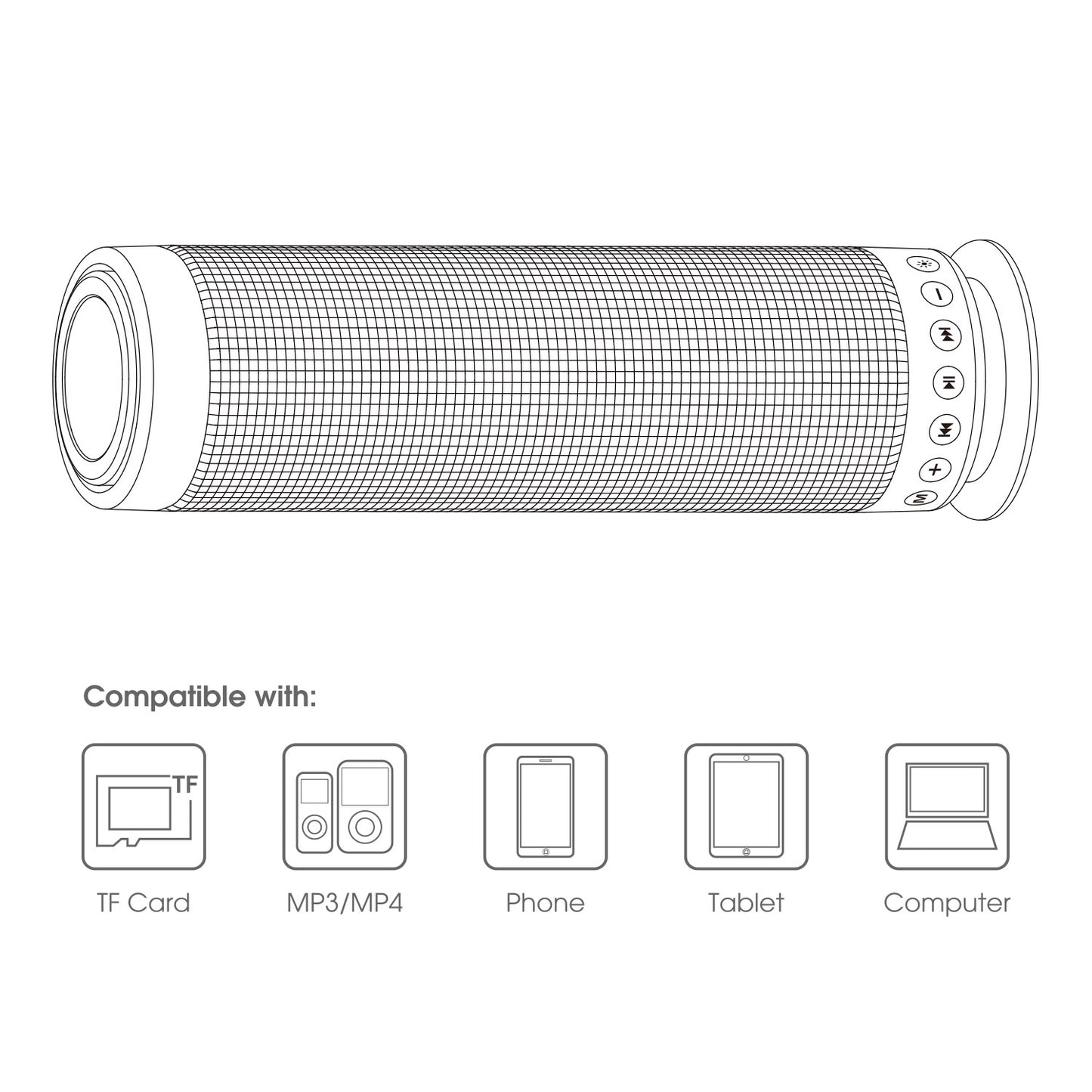 Portable Wireless Speaker with Rainbow LED Lights