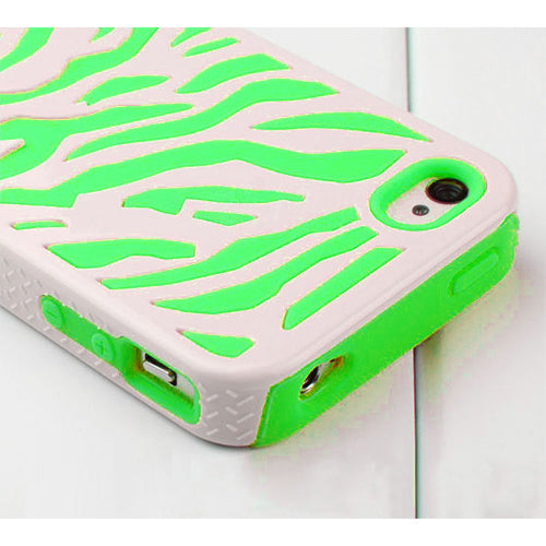 Zebra Print Hybrid Case for iPhone 4/4S with Screen Protector