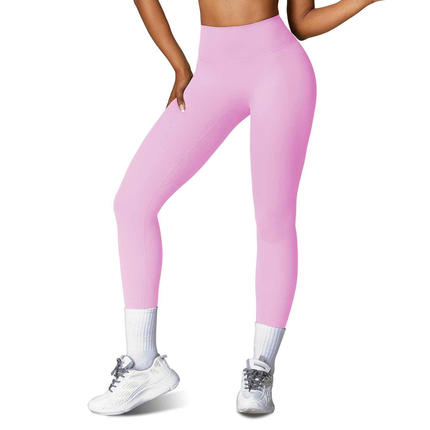 High Waist Workout Leggings with Tummy Control - 25" Inseam