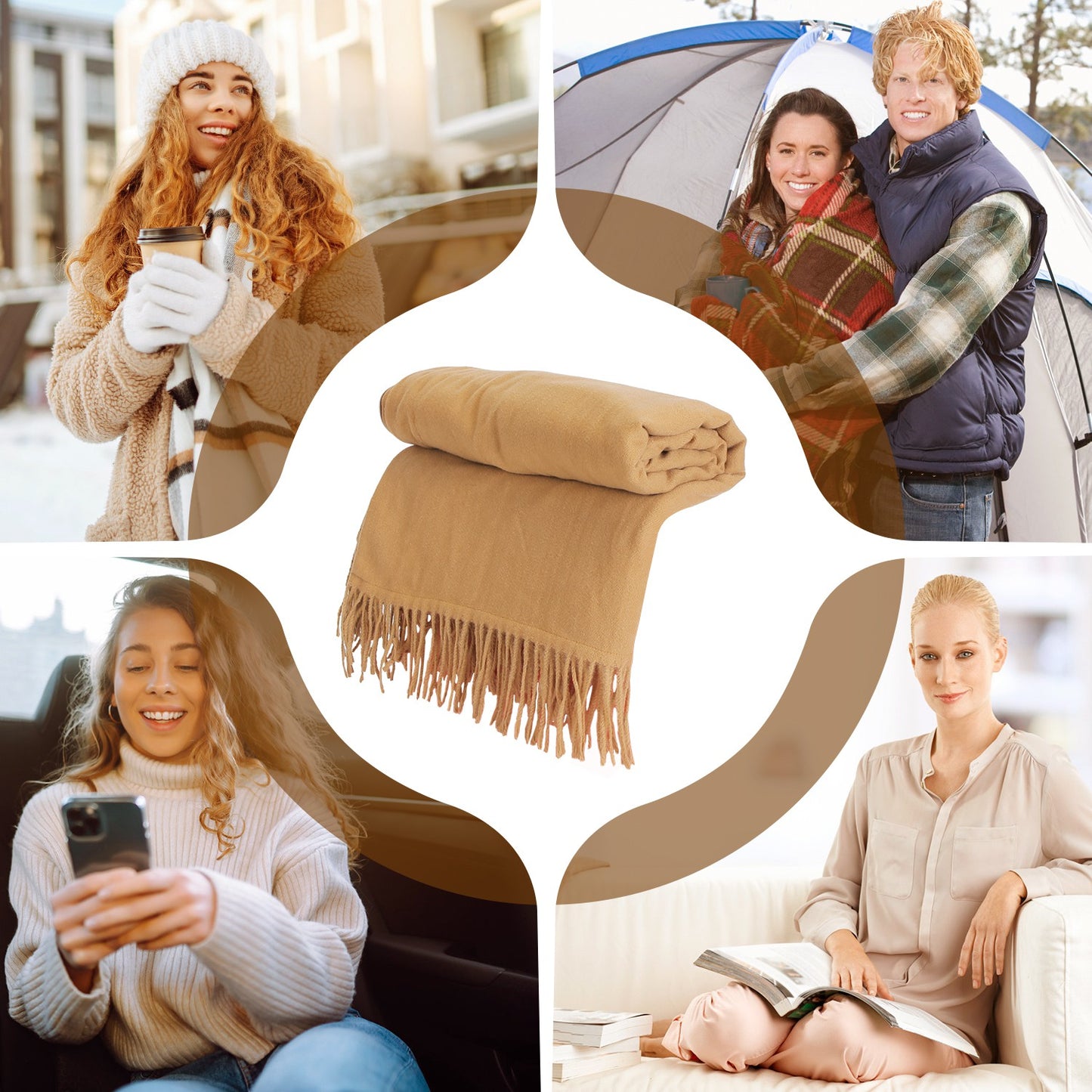 USB Heated Shawl with 3 Heat Levels and Zipper