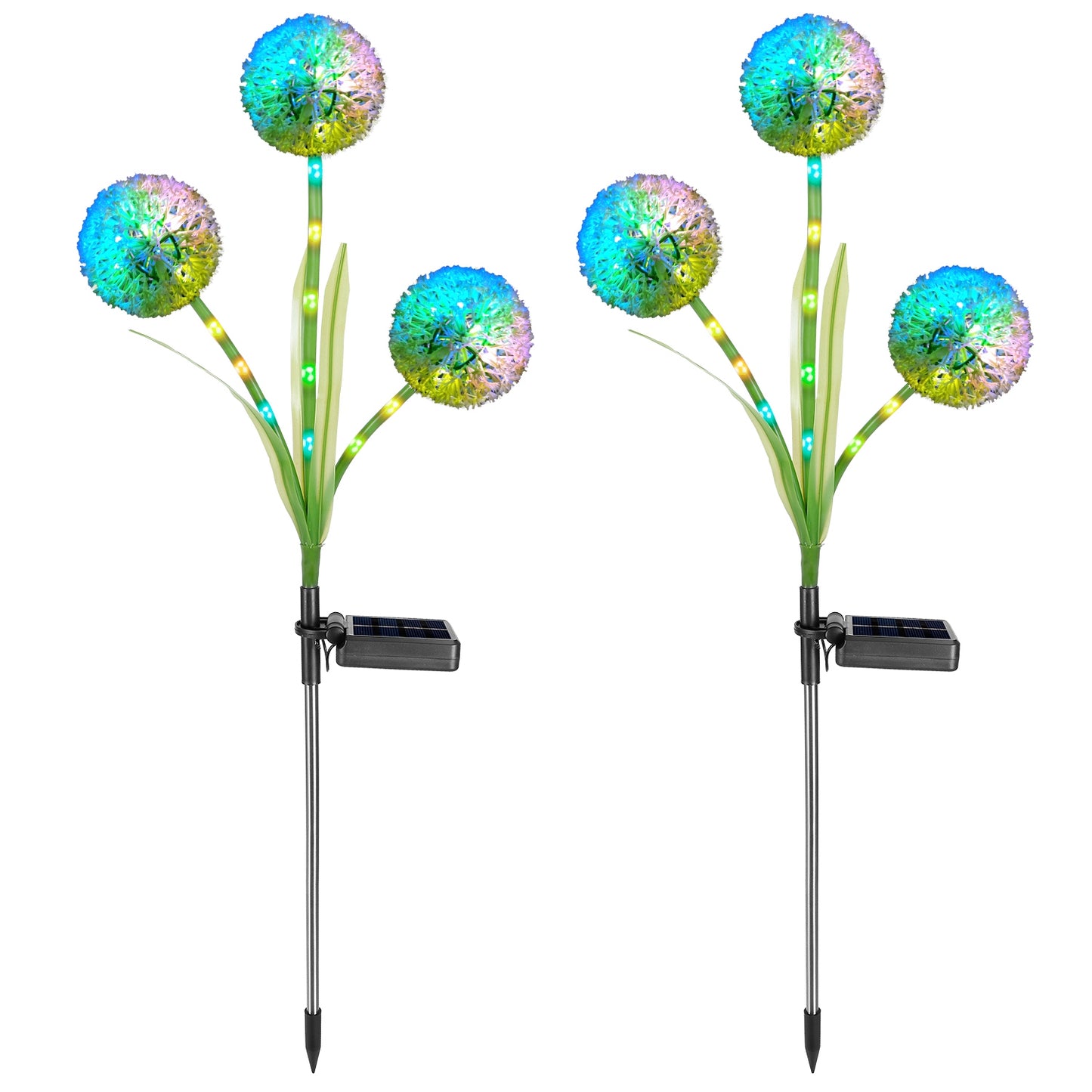 Solar Dandelion Garden Lights 36 LED Outdoor Pathway Stakes