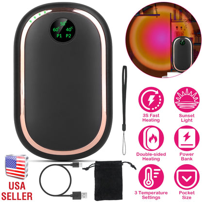Rechargeable Hand Warmer with Power Bank & Digital Display