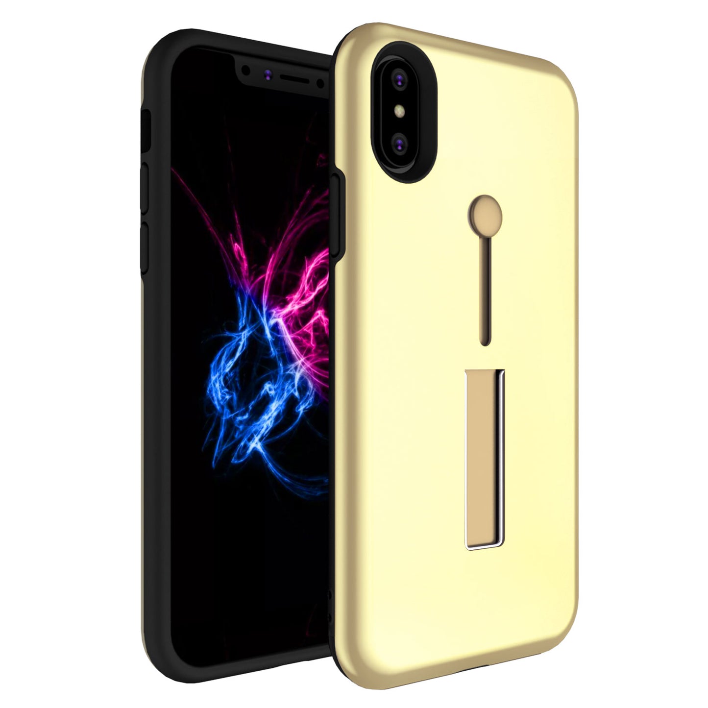 iPhone X Case with Finger Strap and Kickstand