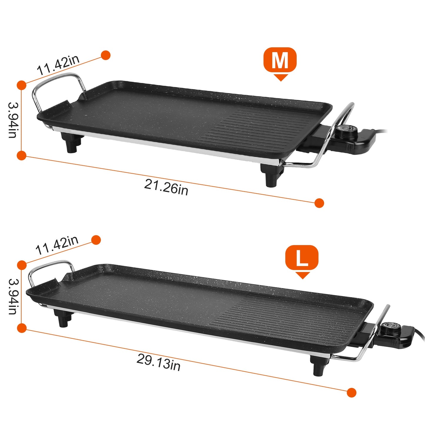 Electric Griddle Grill 1500W Non-Stick BBQ Hot Plate