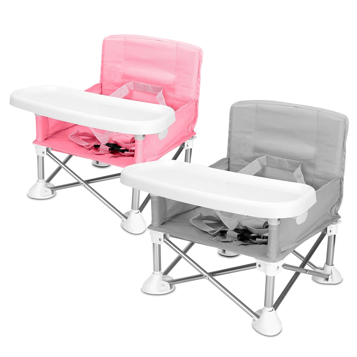 Portable Baby Booster Seat with Detachable Tray & Carry Bag