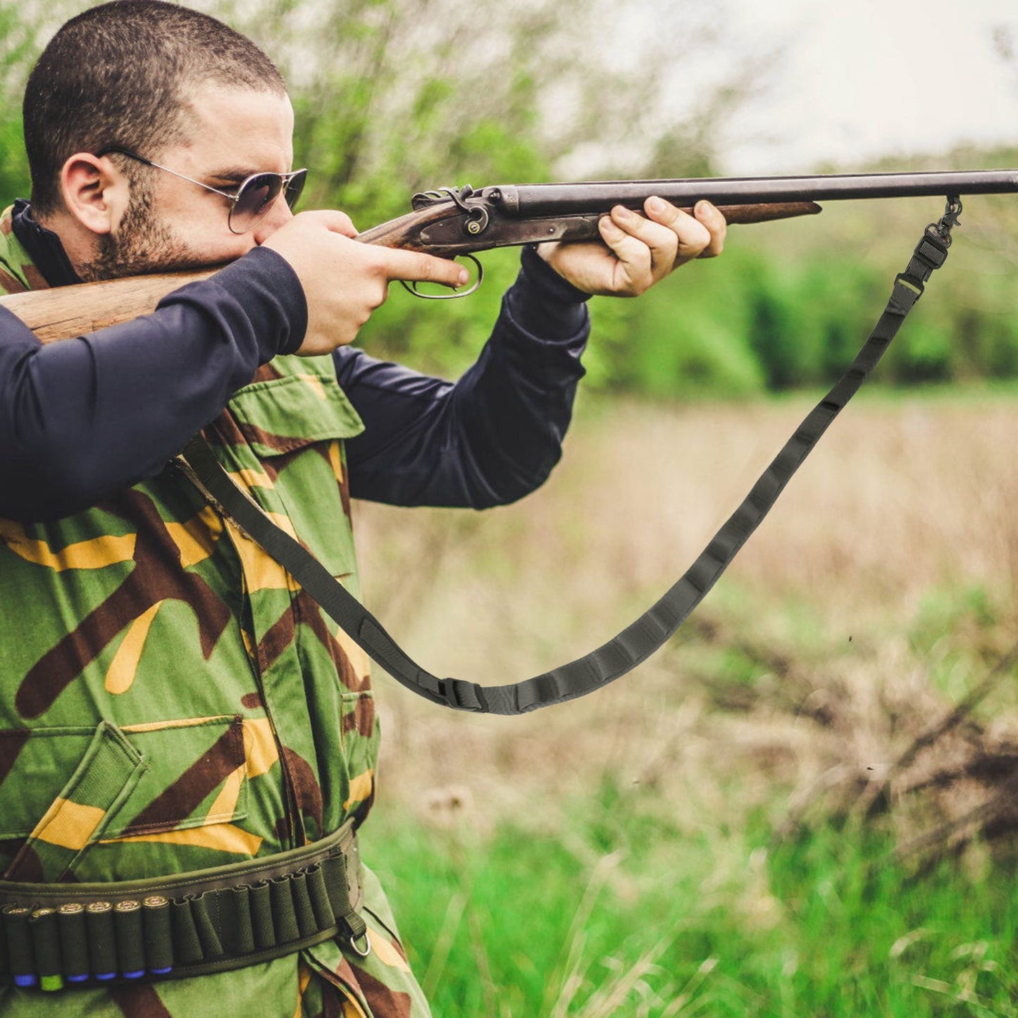 Tactical Shotgun Sling with 15 Shell Holders Adjustable