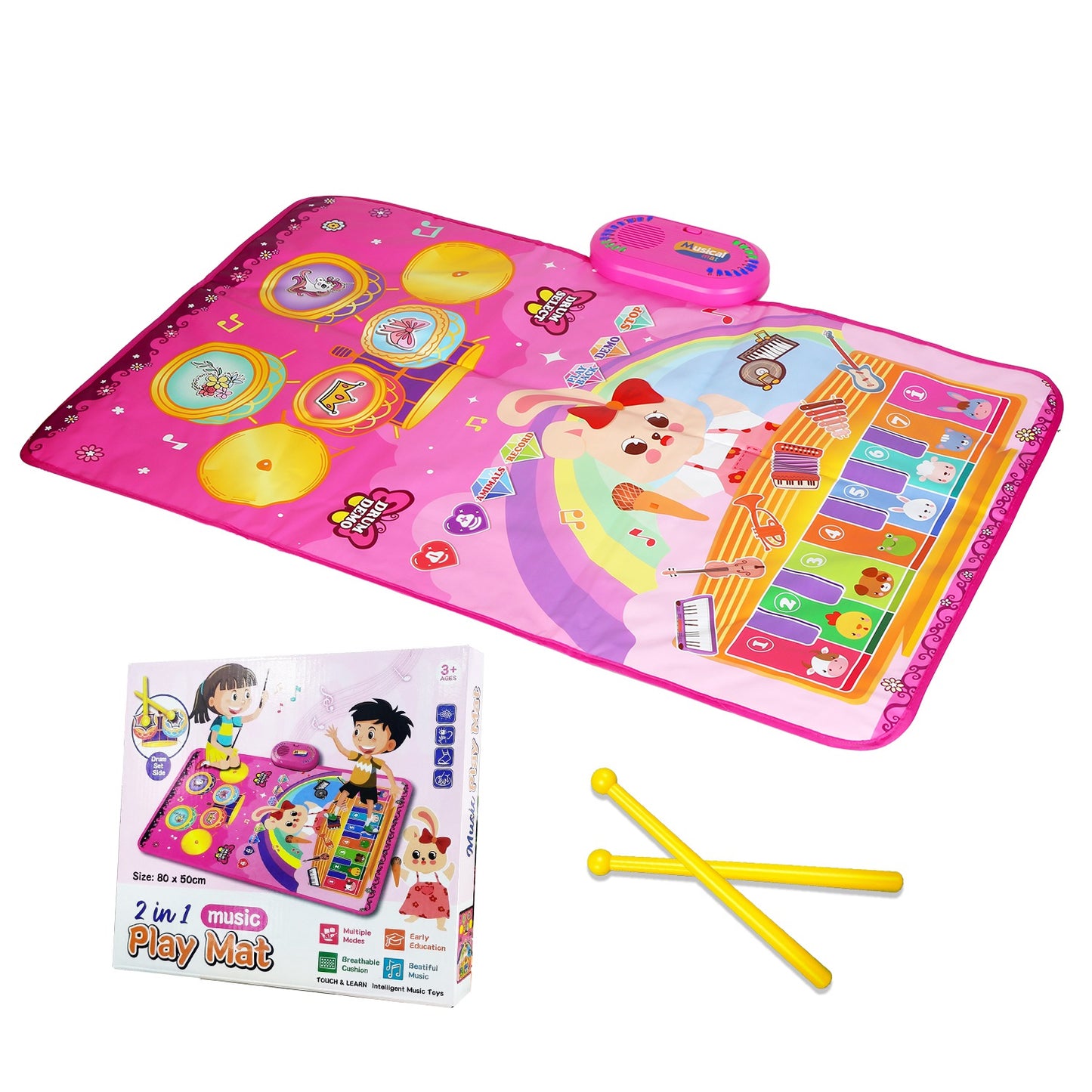 Baby Musical Mat with Piano & Drum Sounds – 55 Music Modes