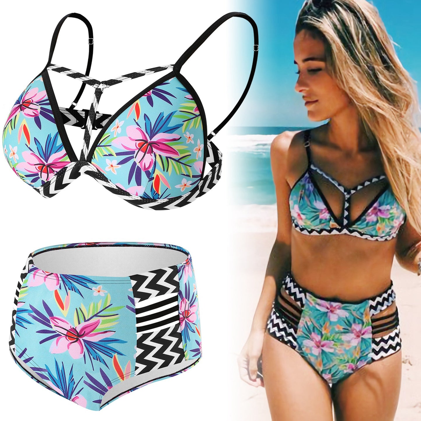 Bikini Sets Two Pieces High-Waist Swimwear