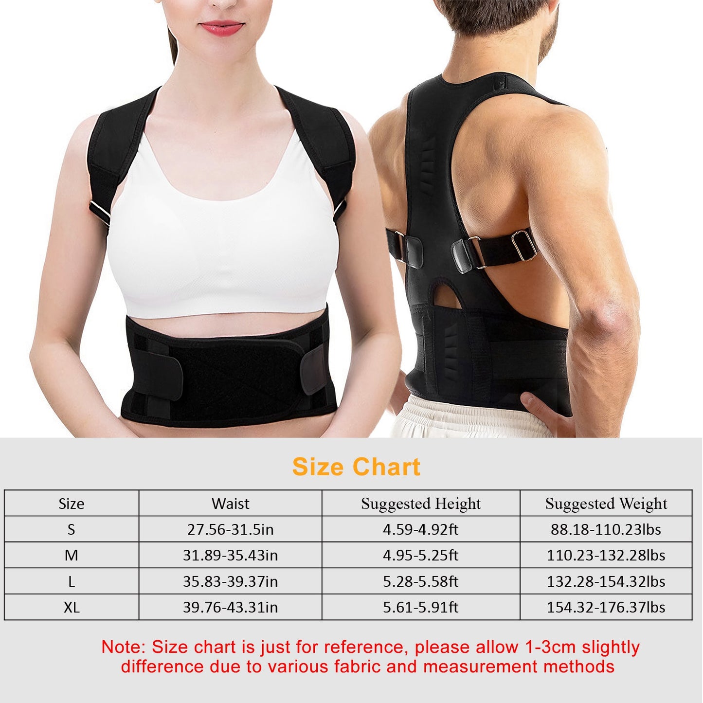 Magnetic Posture Corrector Back Brace with Lumbar Support