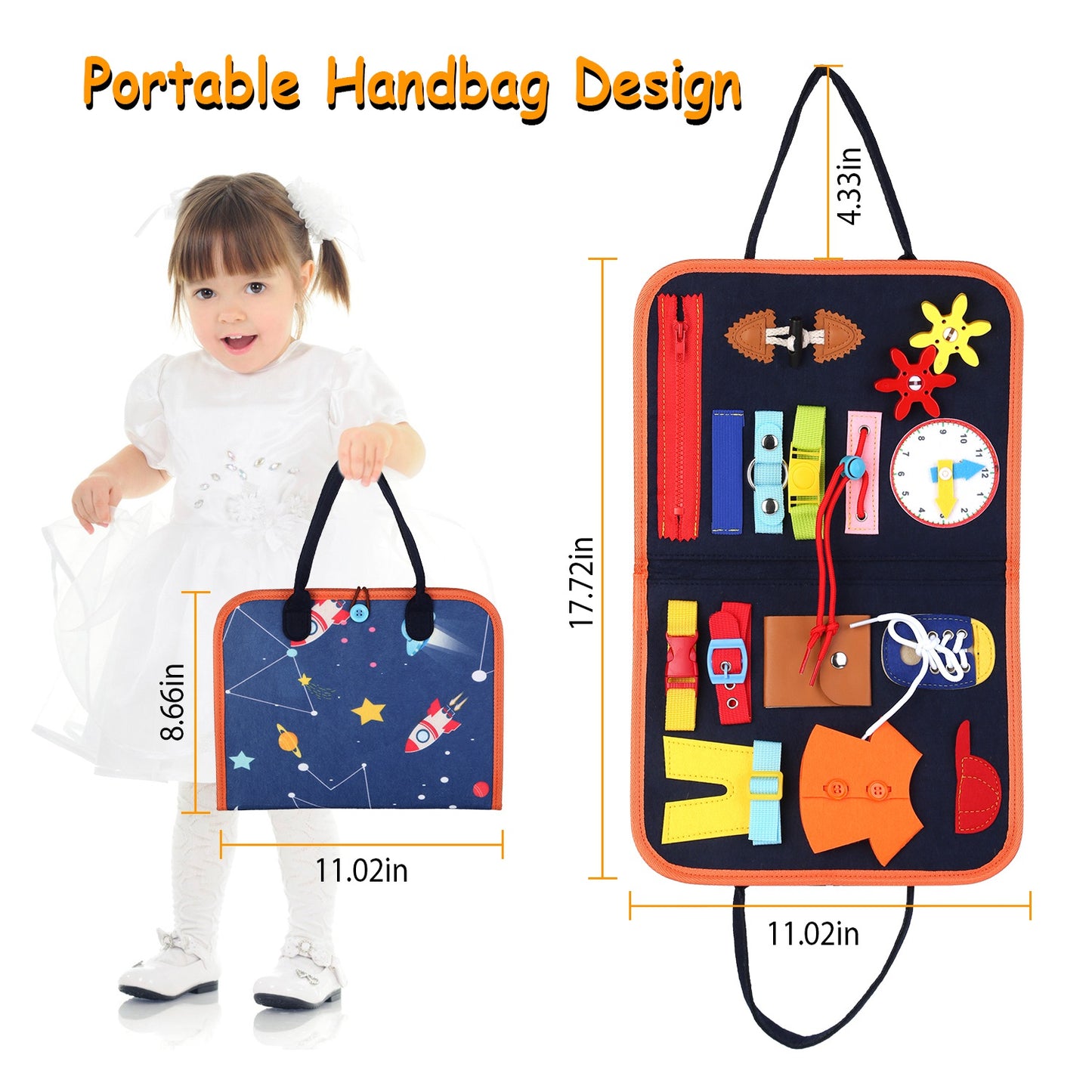 Busy Board Sensory Activity Toy for Toddlers Ages 1-6