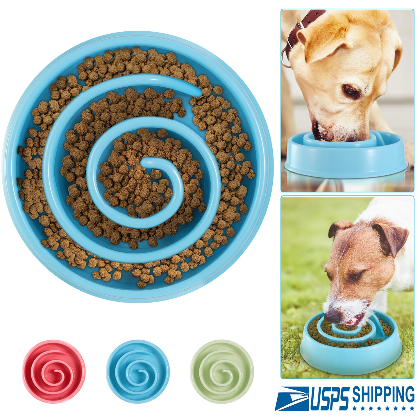 Slow Feeder Dog Bowl with Maze Design for Small & Medium Dogs