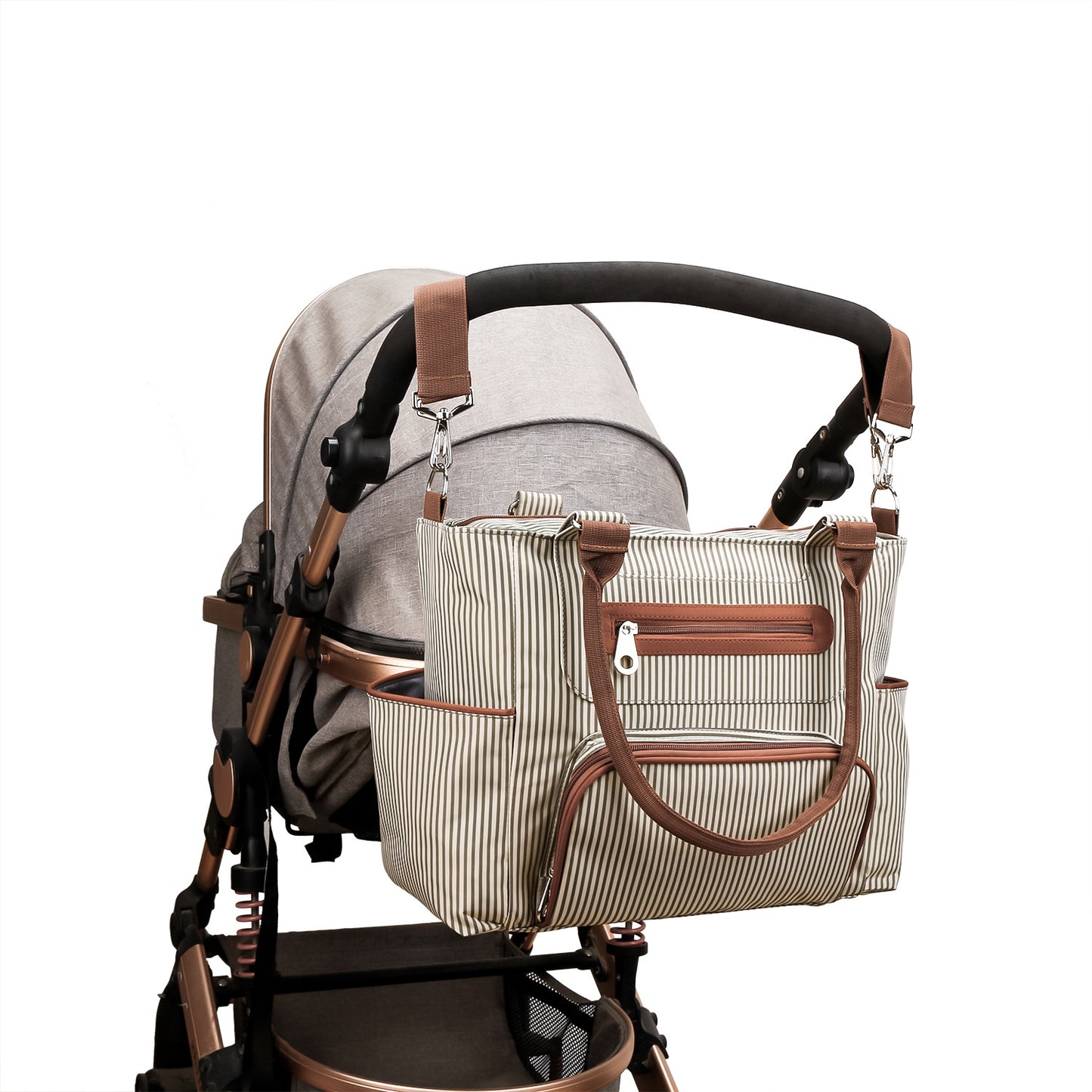 Diaper Bag Set 8-Piece with Changing Pad and Stroller Straps