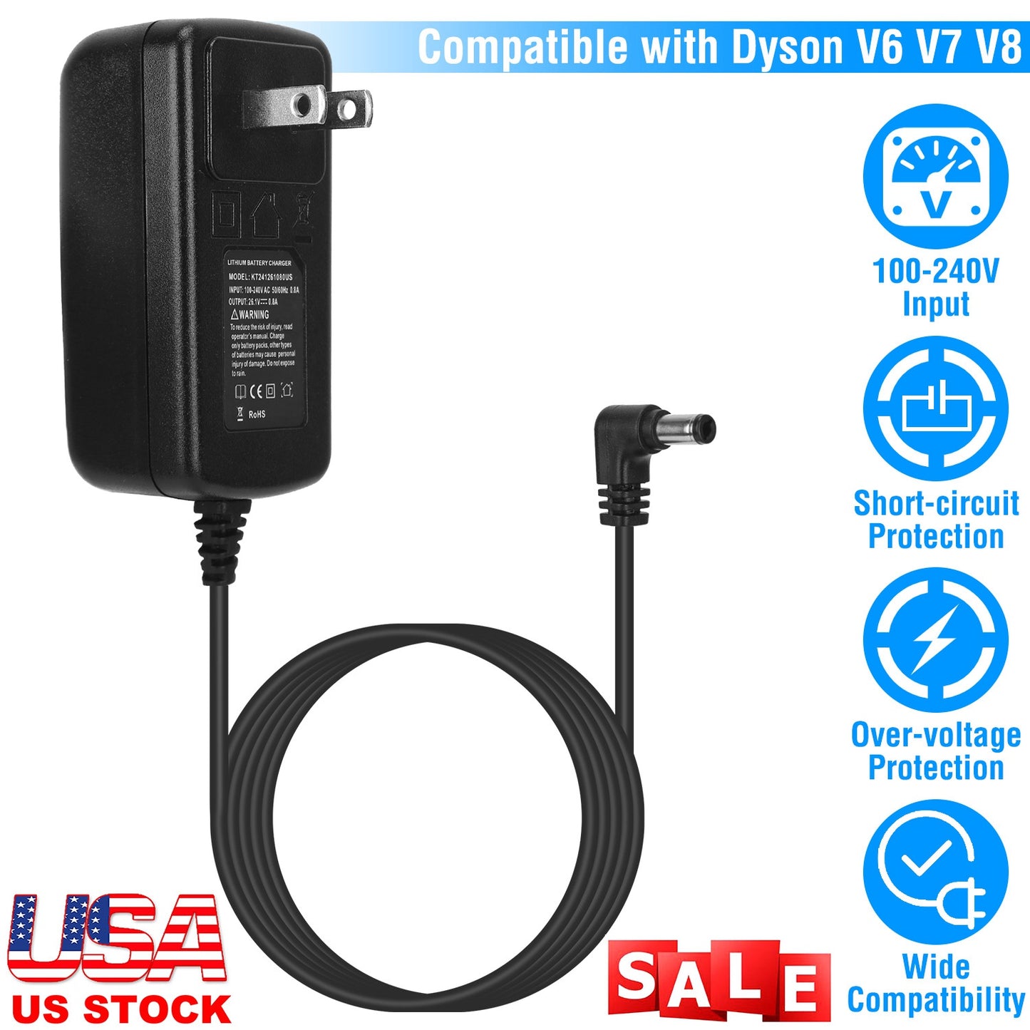 Dyson Vacuum Charger for V6 V7 V8 Series Cordless Models