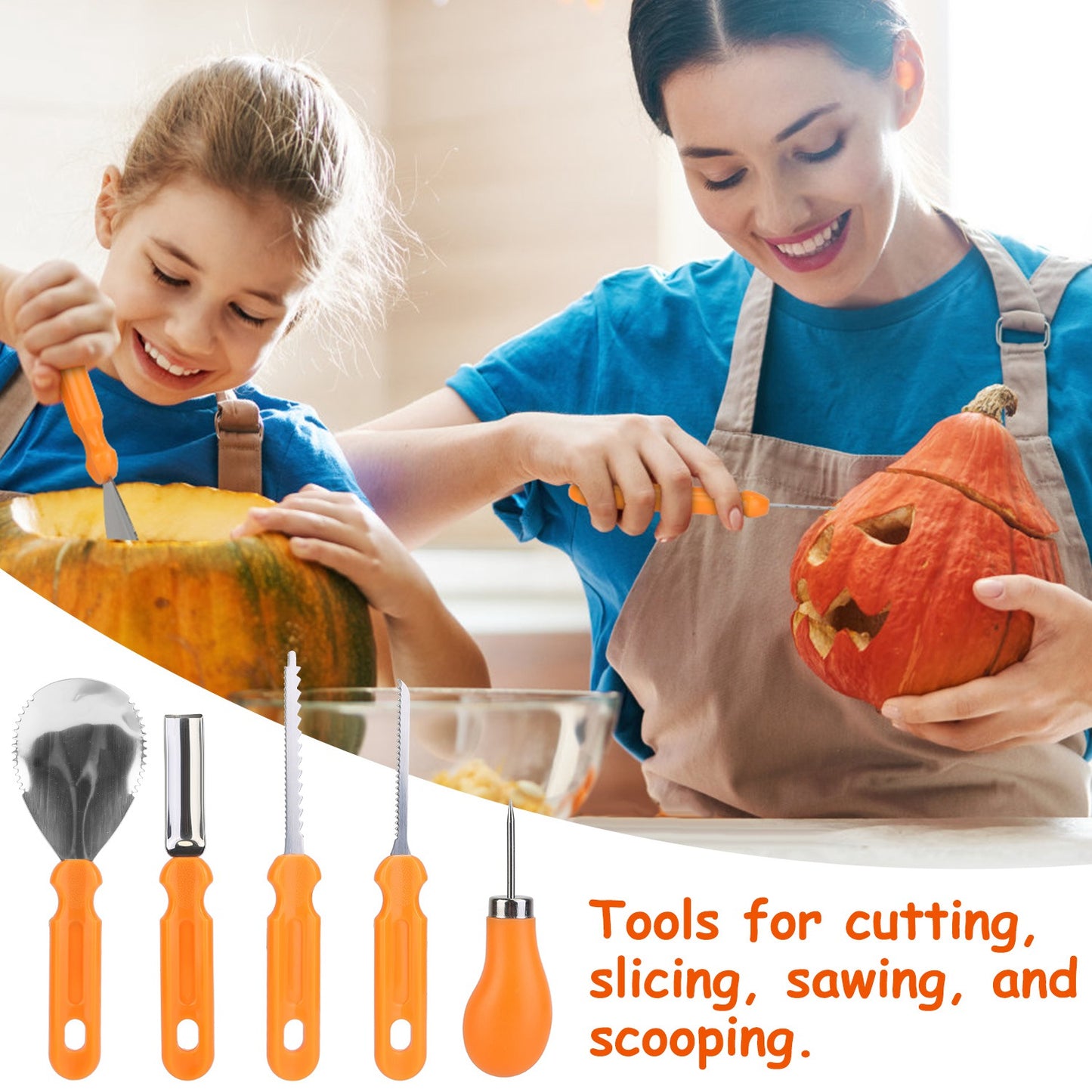 Pumpkin Carving Kit - 13 Piece Stainless Steel Tool Set