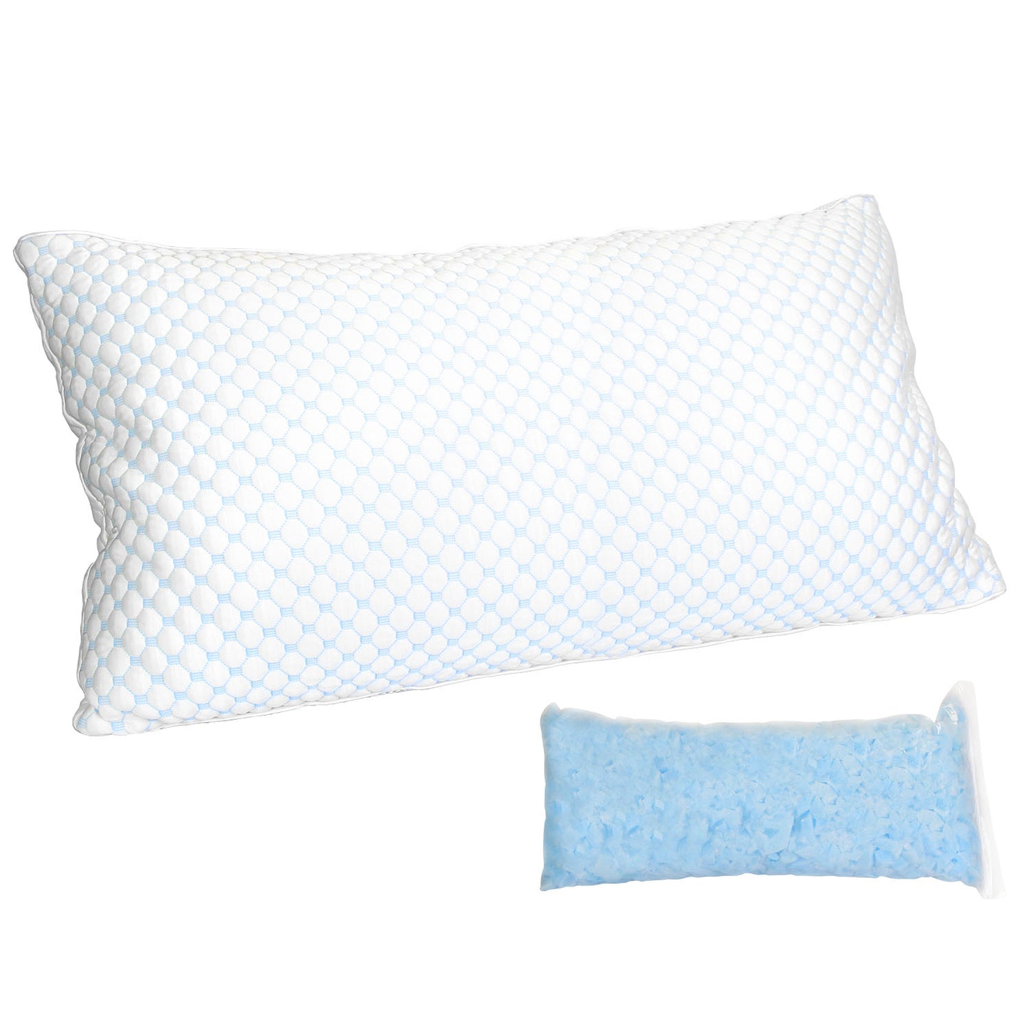 Adjustable Shredded Memory Foam Pillow with Cooling Cover