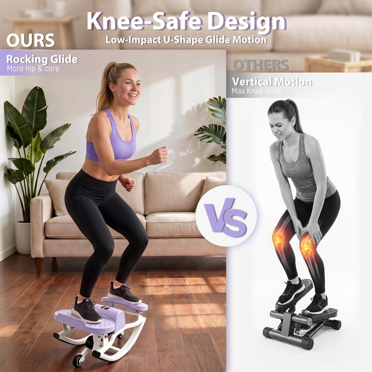 Compact Swing Stepper with Resistance Bands & LCD Monitor