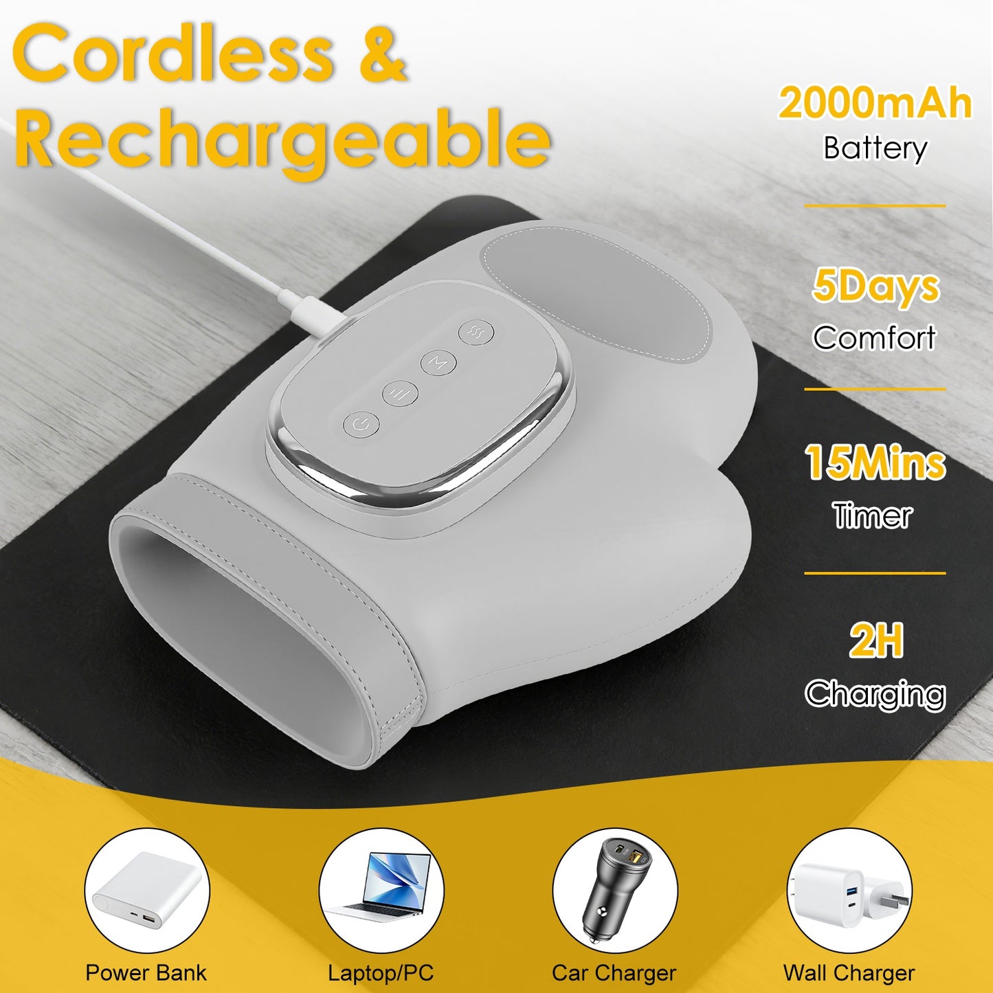 Cordless Hand Massager with Heat & Air Compression