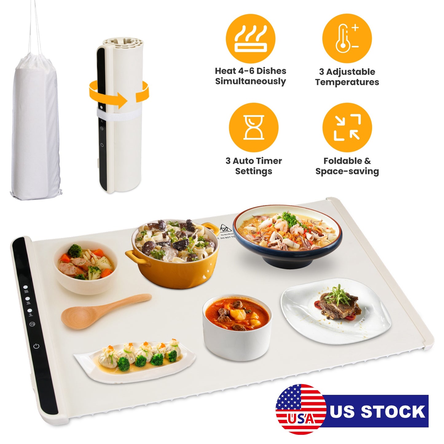 Electric Warming Tray with Adjustable Temperature Control