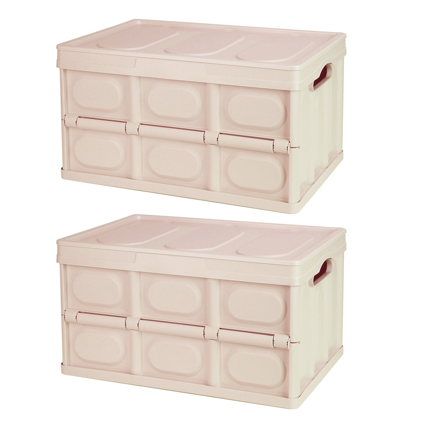 Collapsible Storage Bins with Lids - 2 Pack Stackable Organizer