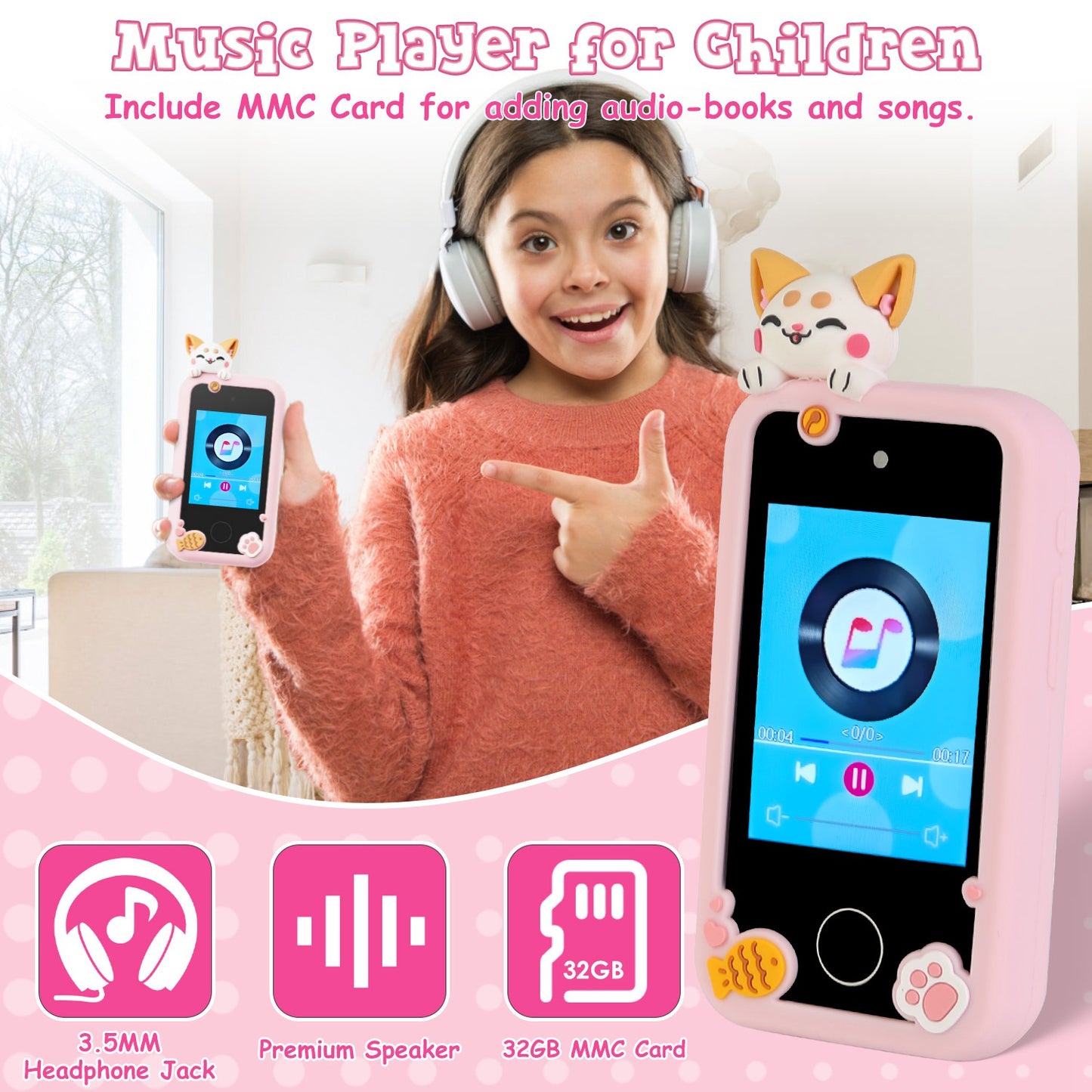 Kids Toy Smartphone with Dual Camera & 16 Educational Games