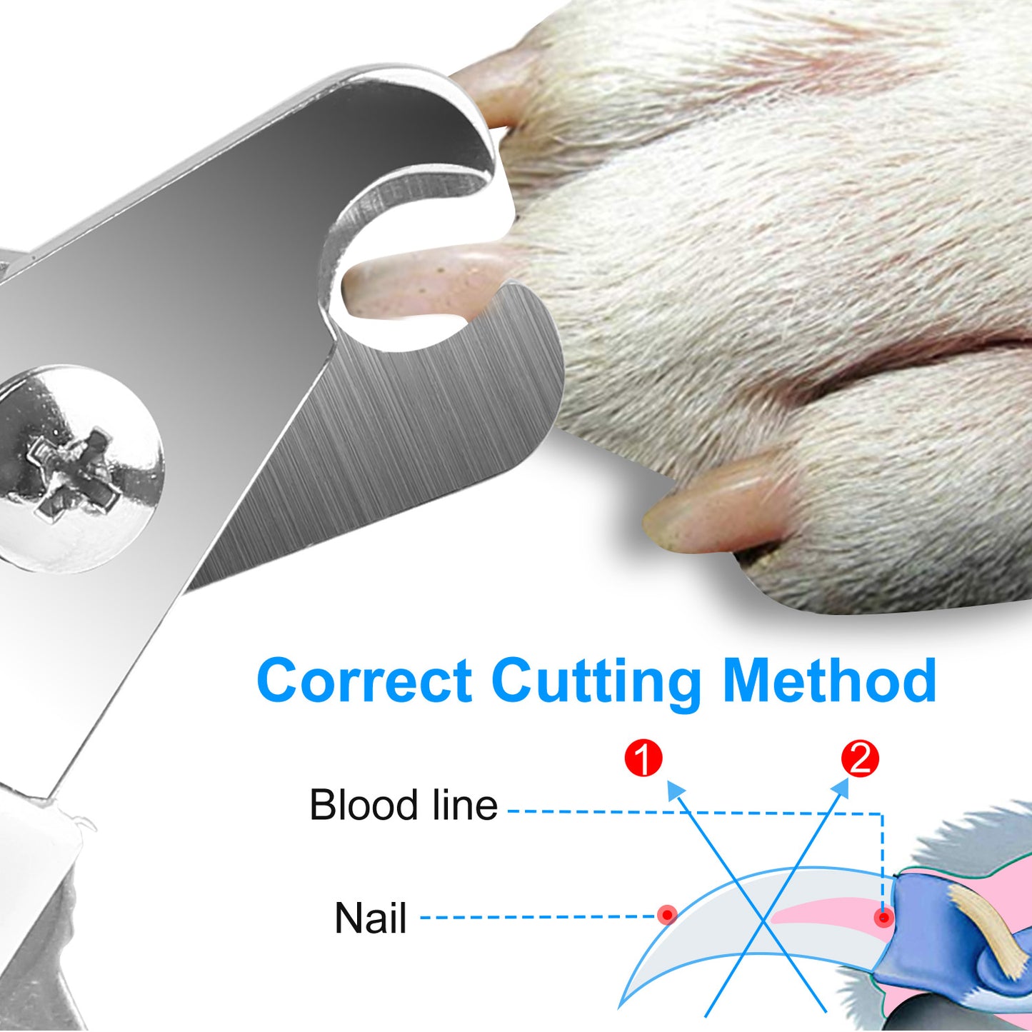 Dog Nail Clippers with Safety Guard & Free Nail File