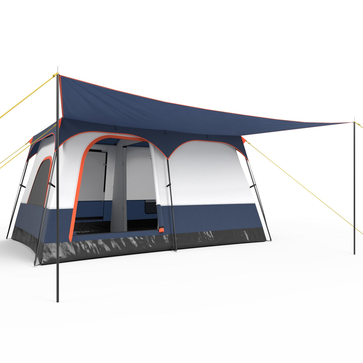 6-8 Person Camping Tent with Double Rooms and 2 Doors