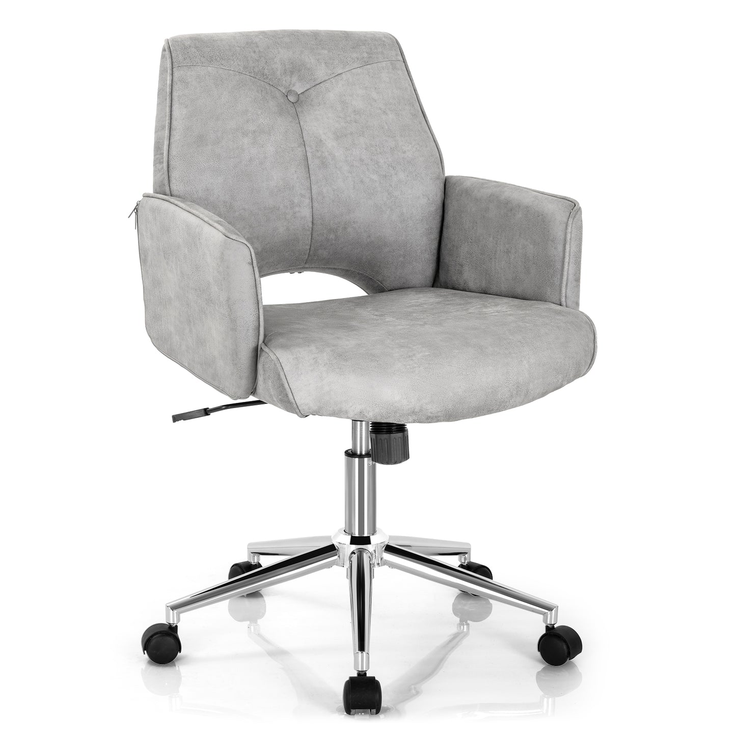 Adjustable Mid Back Office Chair with Armrest - Gray