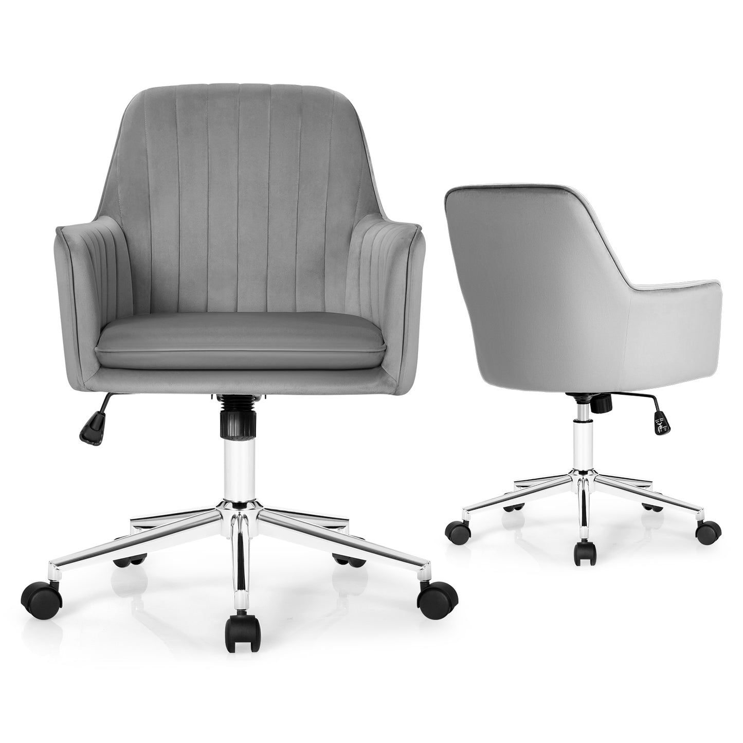 Velvet Swivel Office Chair with Adjustable Height