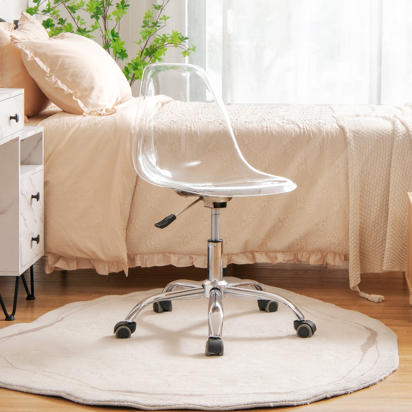 Acrylic Swivel Office Chair with Adjustable Height