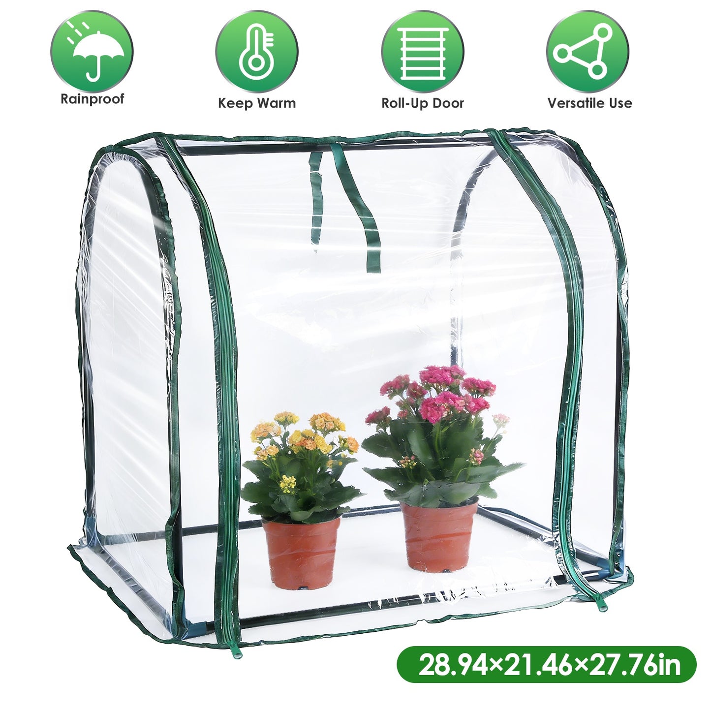 Tabletop Mini Greenhouse 29" x 21" x 28" with PVC Cover