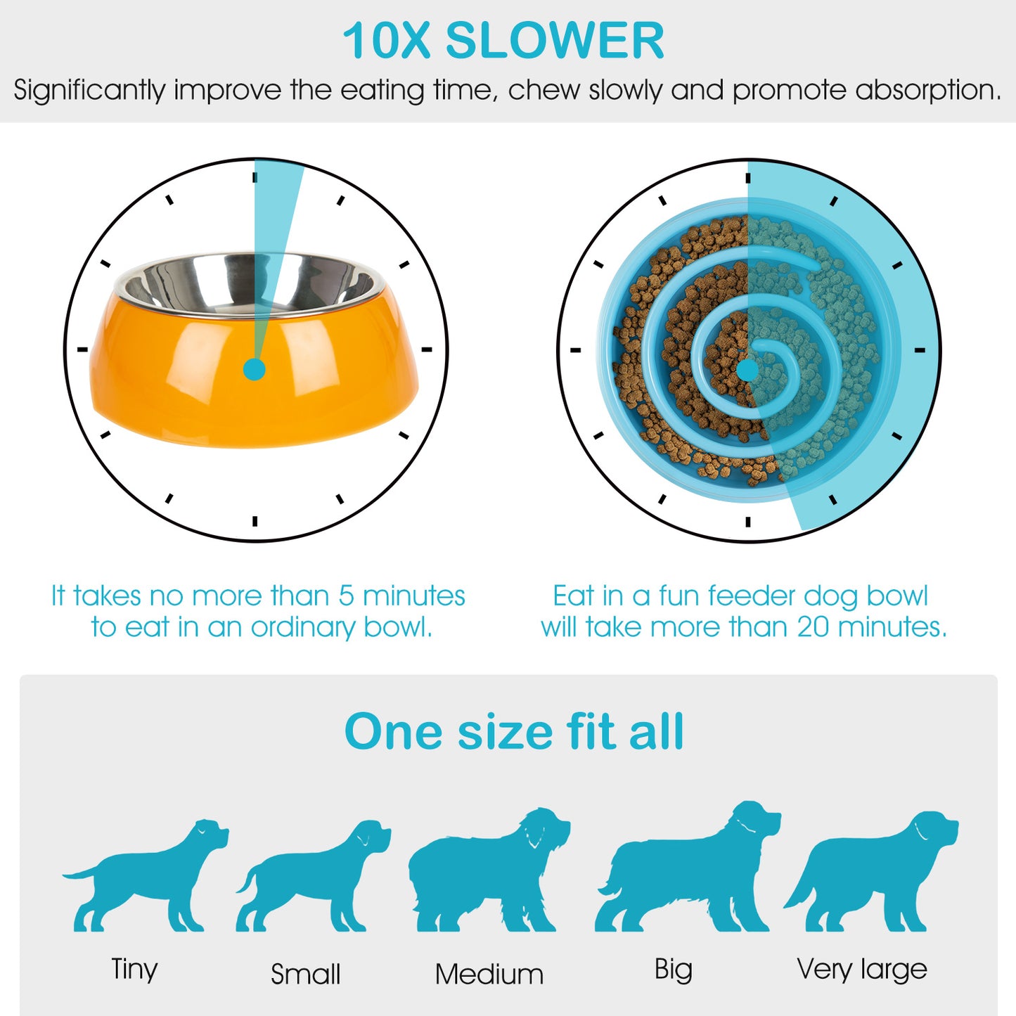 Slow Feeder Dog Bowl with Maze Design for Small & Medium Dogs