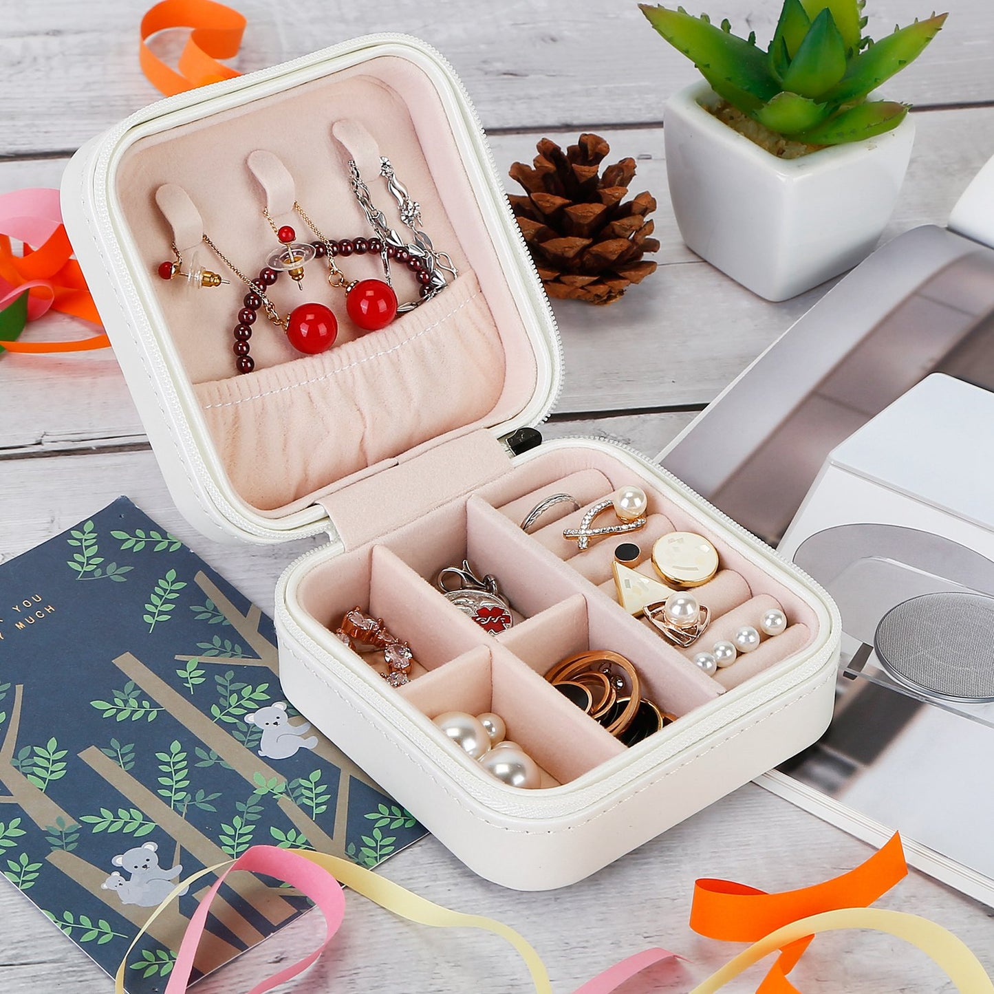 Mini Jewelry Storage Box with Travel Case Organizer