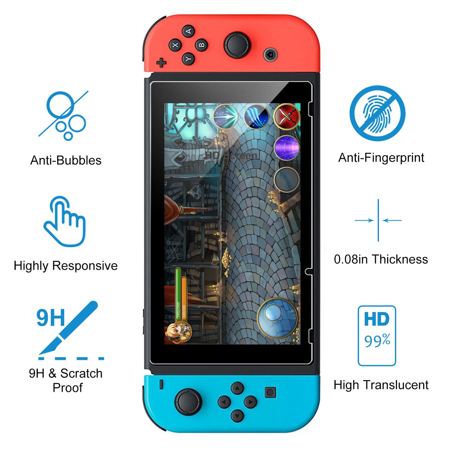 Nintendo Switch Tempered Glass Screen Protector 2-Pack